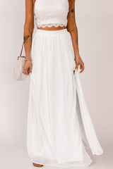 Elastic WaistbSplit Maxi Skirt