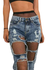 Black Rhinestone Fishnet Pantyhose
