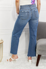 Kancan Melanie Crop Jeans mit weitem Bein in voller Größe