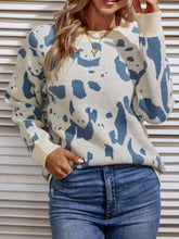 Pullover mit geripptem Saum und Animalprint