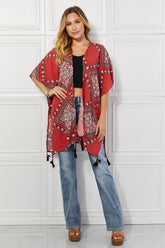 Kimono Paisley Justin Taylor en rouge