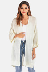 Cardigan ouvert sur le devant avec fente et coutures apparentes