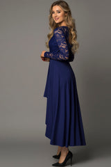 Robe en dentelle à col en V asymétrique
