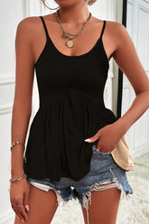 Camisole mit U-Ausschnitt und Schößchen