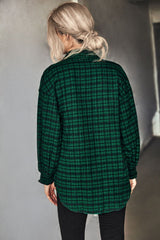 Plaid Button Front Dropped Shoulder Shirt