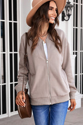 Bomberjacke mit Reißverschluss und überschnittenen Schultern