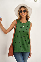 Tanktop mit Sternenprint und Schlitzen