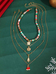 Ensemble de colliers superposés de Noël vintage
