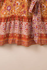 Robe bohème à manches volantées et bordures volantées