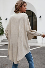 Parchment – Oversize-Cardigan aus Rippstrick mit Fledermausärmeln