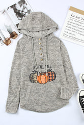 Sweat à capuche graphique chiné à manches raglan