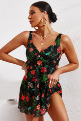 Robe de bain sans manches à devant torsadé grande taille