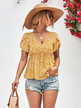 Haut babydoll à manches pétales de fleurs