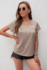 Distressed Short Sleeve Pocket Tee