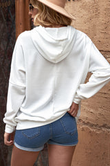 Sweat à capuche à cordon de serrage et sequins à chevrons
