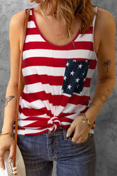 Tanktop mit U-Ausschnitt und Sternenstreifen