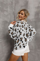 Pull en tricot à épaules tombantes et imprimé animal