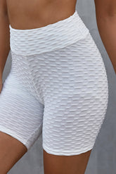 Short cycliste texturé taille haute