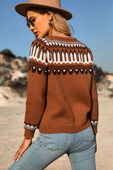 Pull col rond à motifs décontractés et doux