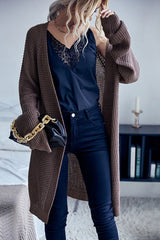 Waffle Knit Slouchy Longline Cardigan