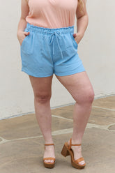 Short taille haute style paper bag Culture Code en bleu Bell