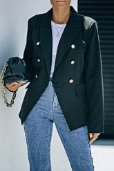Blazer croisé à épaules rembourrées