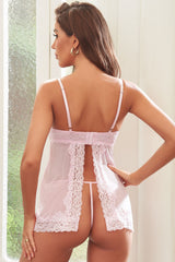 Ensemble de lingerie fendu en dentelle