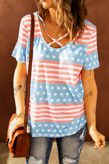 Stars Stripes Crisscross Tee