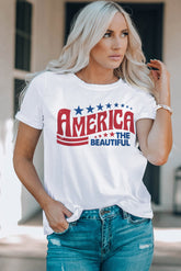 AMERICA THE BEAUTIFUL Grafik-T-Shirt mit Rundhalsausschnitt