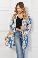 Kimono fleuri Justin Taylor Time To Grow en chambray