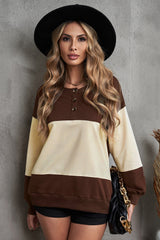 Color Block Quarter-Snap Sweatshirt