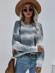 Rippstrickpullover mit Farbverlaufsstreifen