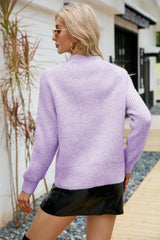 Rippstrickpullover mit Raglanärmeln und Rundhalsausschnitt