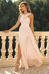 Robe longue fendue croisée