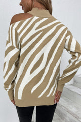 Pull à épaules dénudées imprimé animal