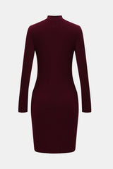 Robe en maille côtelée à quart de zip