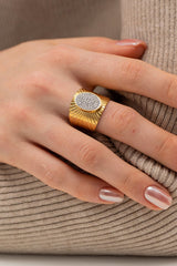 Wide BStainless Steel Open Ring