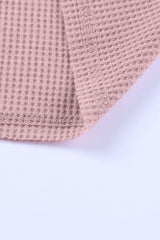 Haut cranté à épaules tombantes en tricot gaufré