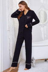 Graphic Contrast Shirt Pants Lounge Set