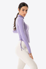 Sportjacke mit seitlichem Kordelzug und Reißverschluss