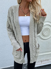 Cardigan ouvert sur le devant en maille torsadée avec poches avant
