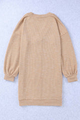 Drop Shoulder Button Down V-Neck Cardigan