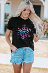 Gradient Snowflake Graphic T-Shirt