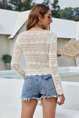 Pullover mit gerüschtem Durchbruch und Kordelzug