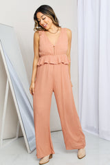Gilli – Ärmelloser Jumpsuit mit weitem Bein und Schößchen