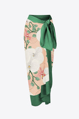 Ensemble de bain deux pièces à col en V et motif floral