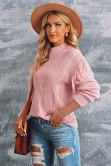 Pullover aus gemischtem Strick mit Fransendetail