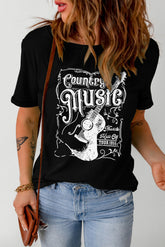 T-Shirt mit COUNTRY-MUSIK-Grafik und kurzen Ärmeln