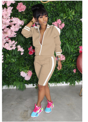 off-Shoulder Sports Two-Piece Suit
