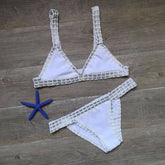 HCrocheted Bikini Knitted Stitching Swimsuit Set